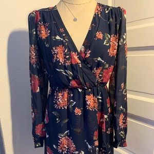 Lulus Floral long sleeve mini dress